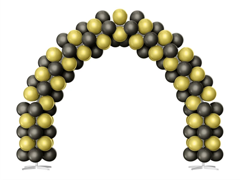 Celebration theme arch, gold and black
